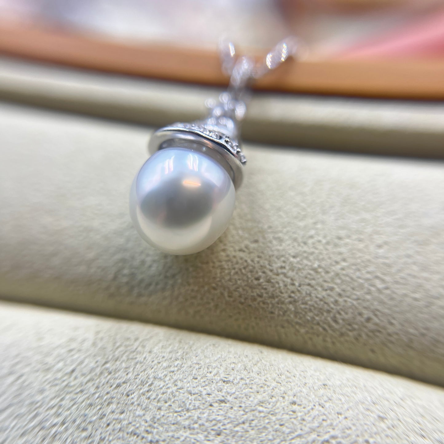 Stunning Australian White Necklace 9-10mm s925