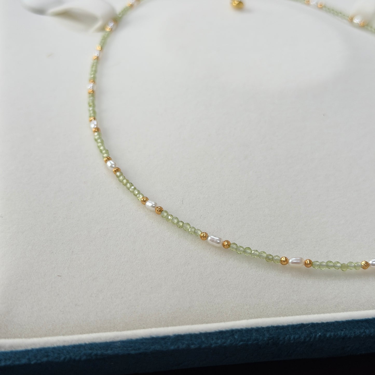 Peridot mini pearl necklace s925