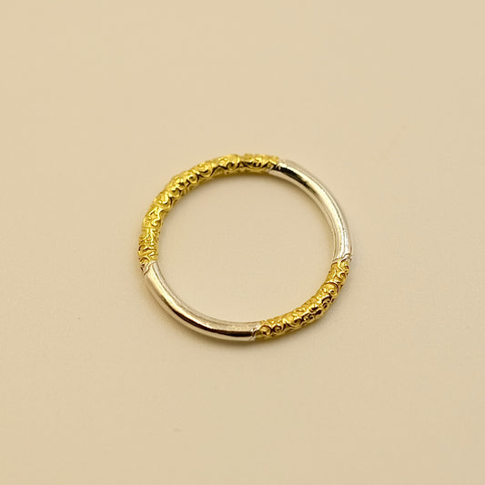 Sterling Silver Ring with lucky cloud embossed s999