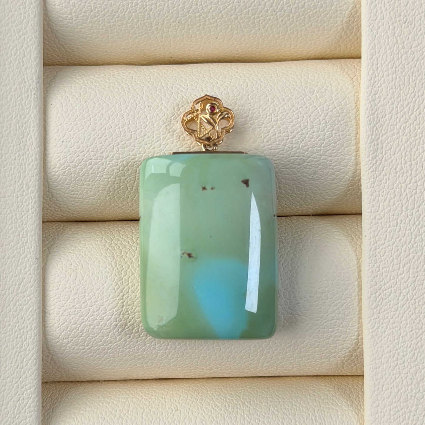 【Forest Lagoon】Turquoise Pendant Au750 setting