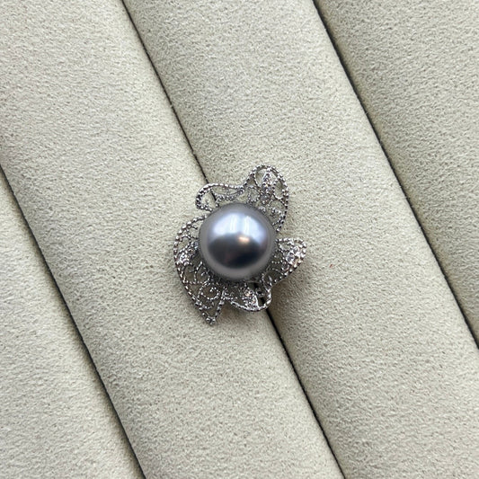 9.8mm black tahitian pearl necklace