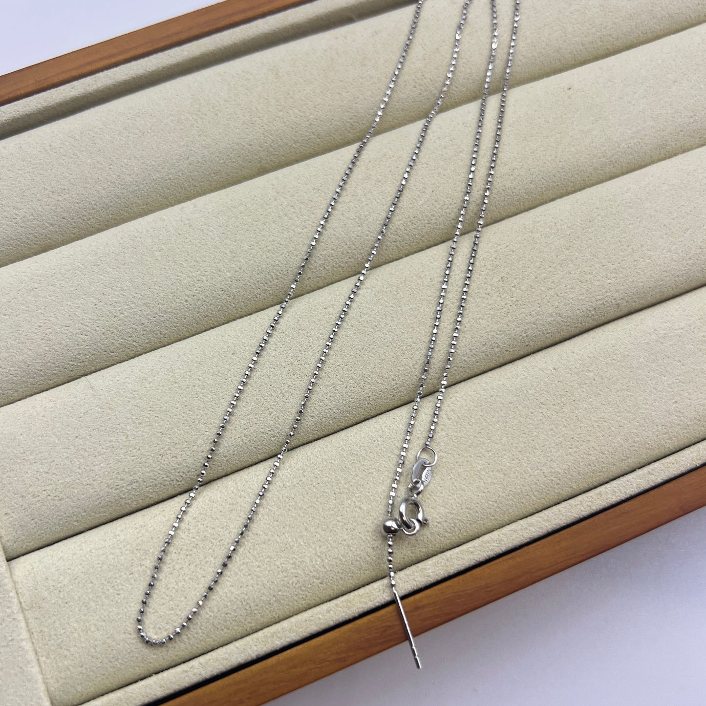 50cm Length Adjustable s925 Sterling Silver White Gold Plated Chain