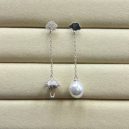 Cloud and Umbrella Pearl earrings s925