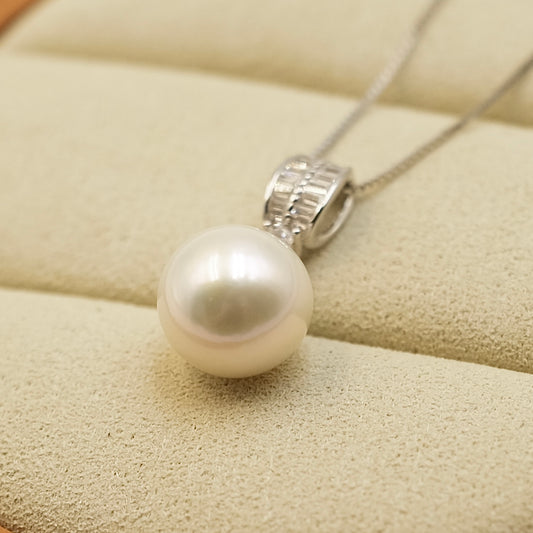 11.1mm Freshwater Edison Pearl Necklace s925 with chain