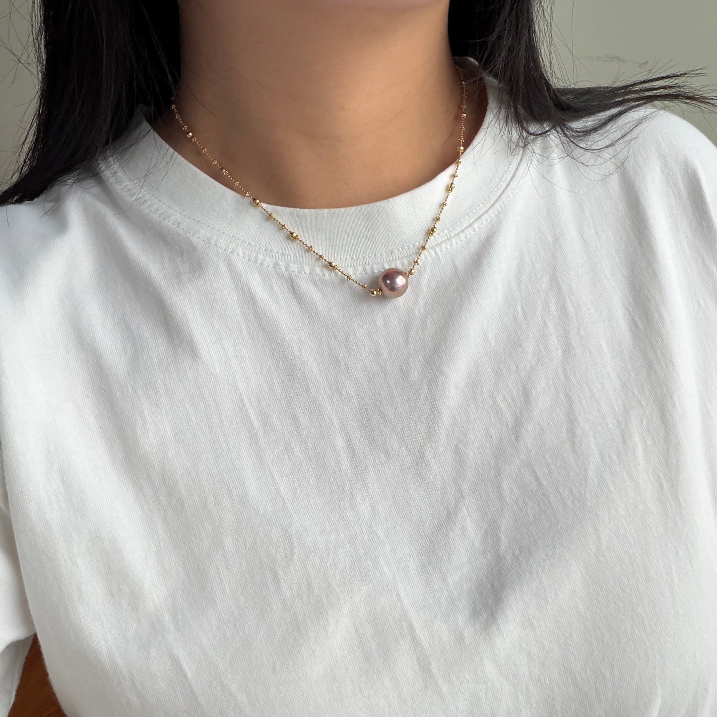 11.3mm Edison Pearl Starry Night Chain S925