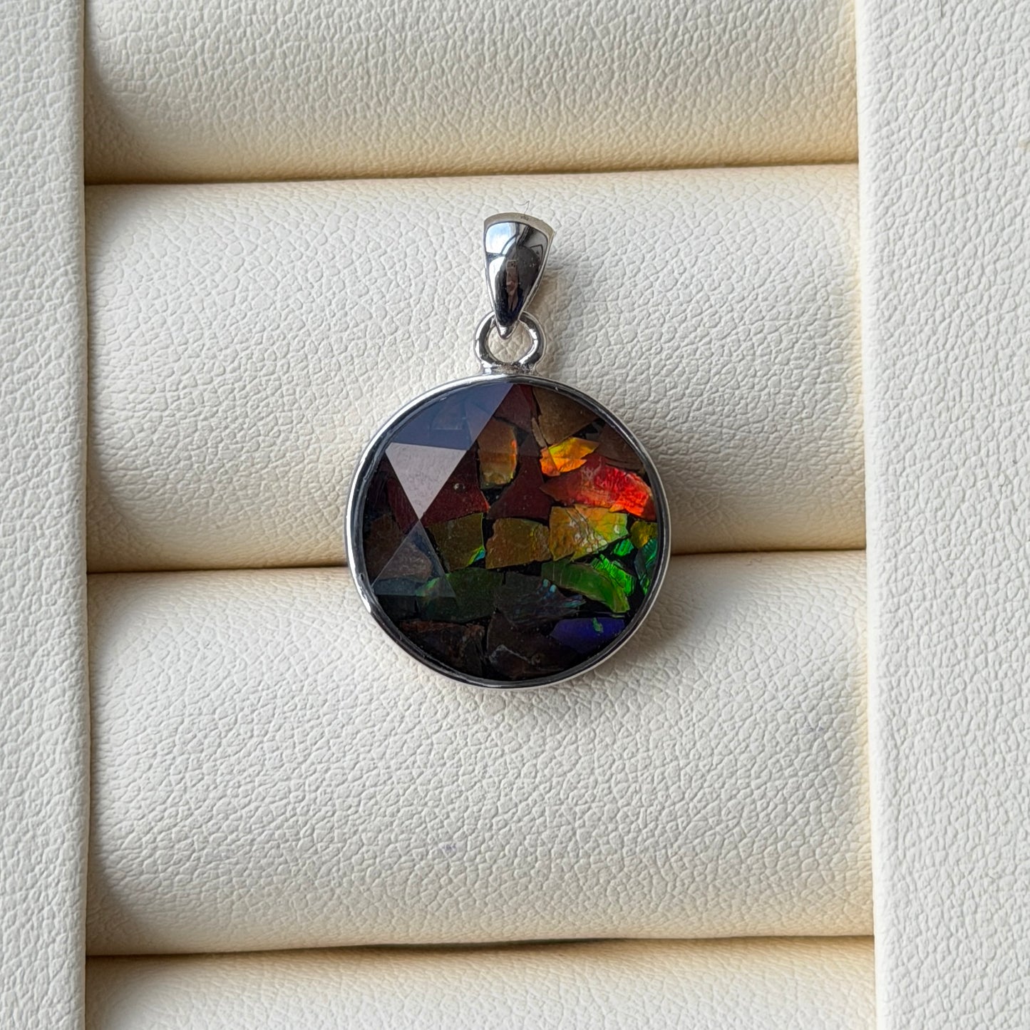 Ammonite mosaic style Necklace 6.5cm s925 (reassembled)