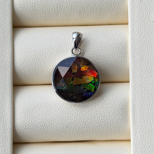 Ammonite mosaic style Necklace 6.5cm s925 (reassembled)