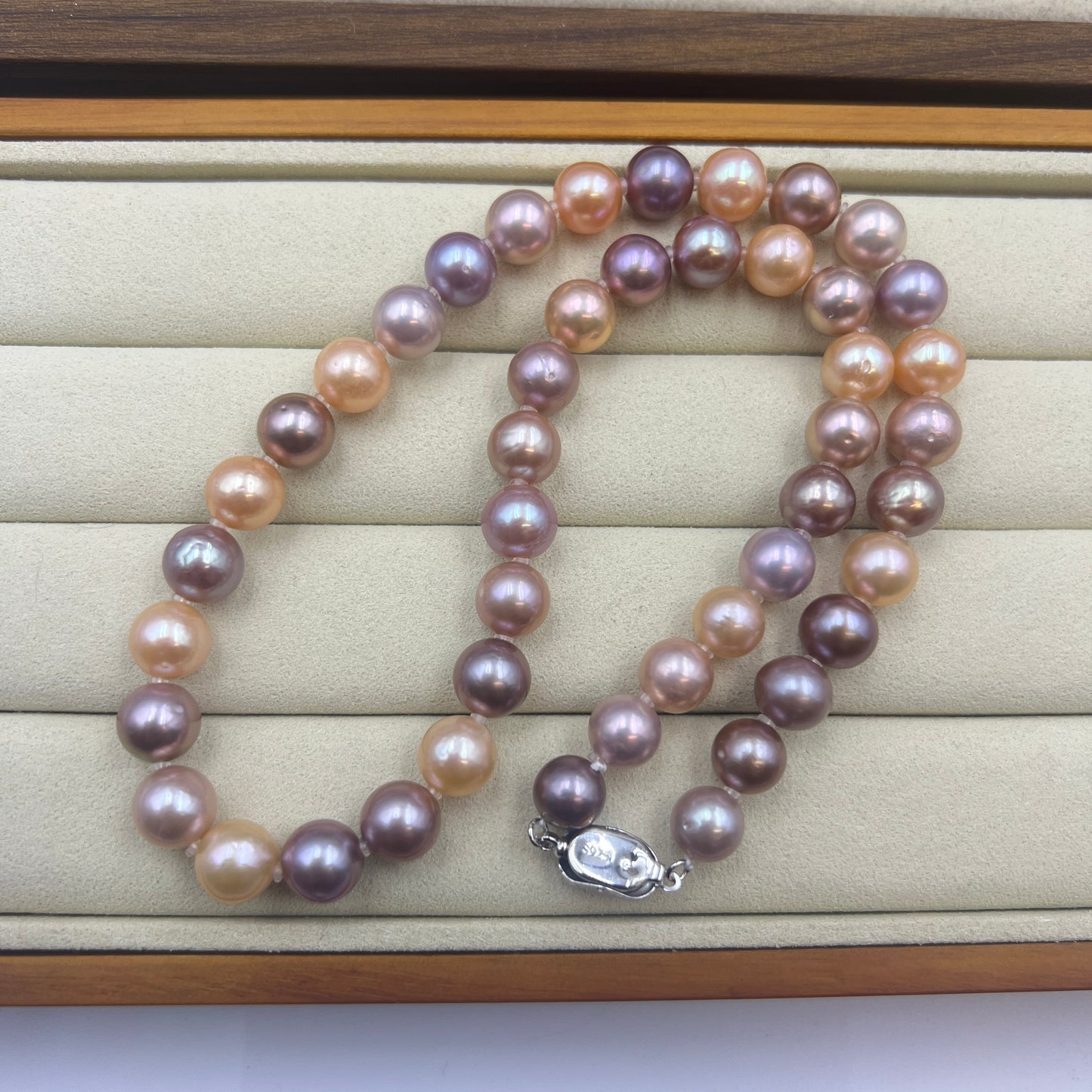 8-9mm candy color pearl necklace fs s925