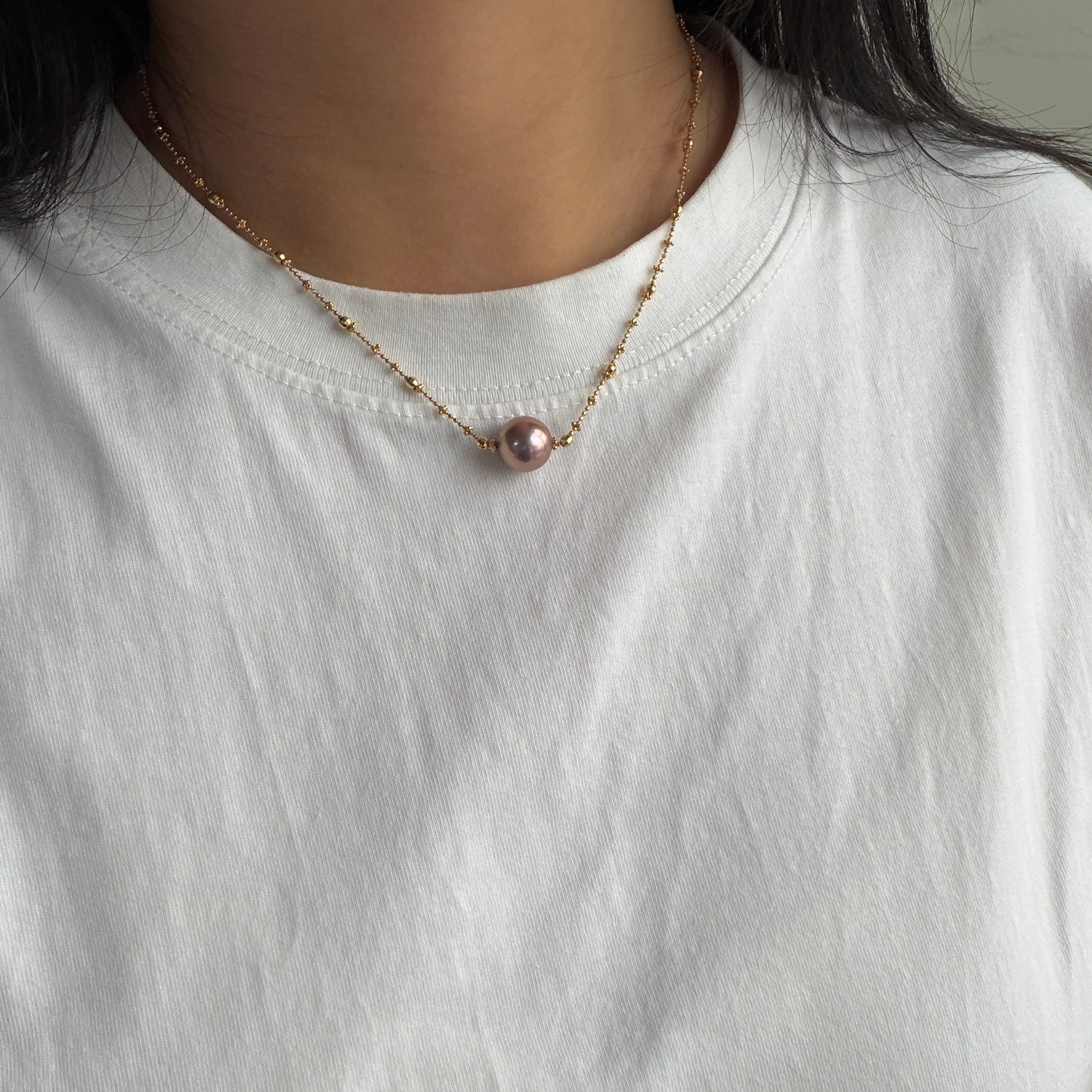 11.3mm Edison Pearl Starry Night Chain S925