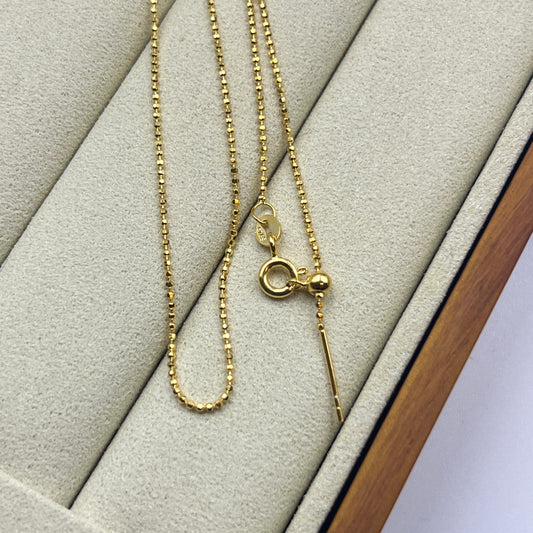 50cm Length Adjustable s925 Sterling Silver Yellow Gold Plated Chain
