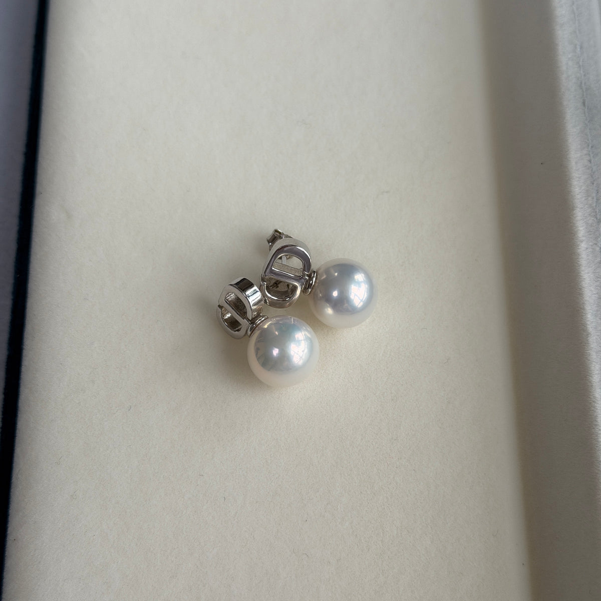 Luxury Top luster mirror like surface round Freshwater pearl Edison CD earrings s925