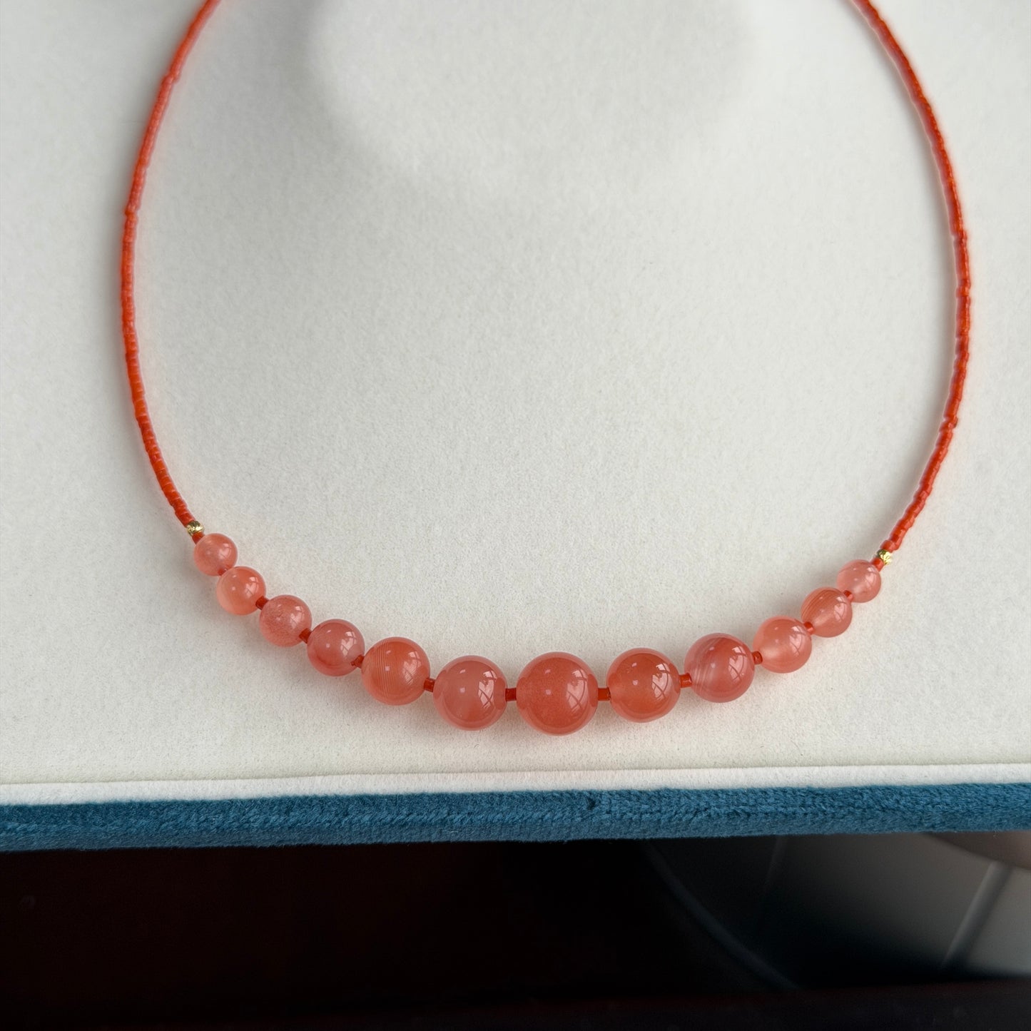 5-10mm Cherry jelly South Red Agate necklace s925