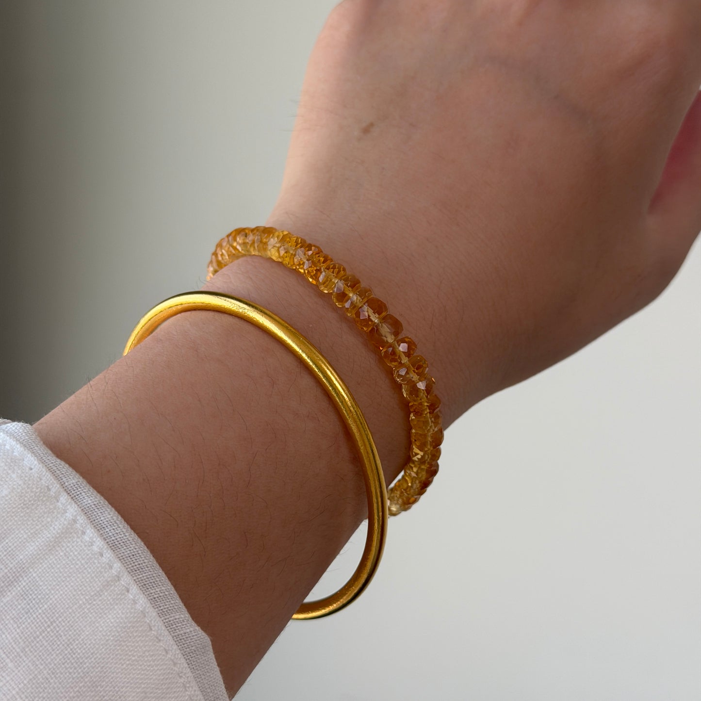 Yellow citrine crystal bracelet s925