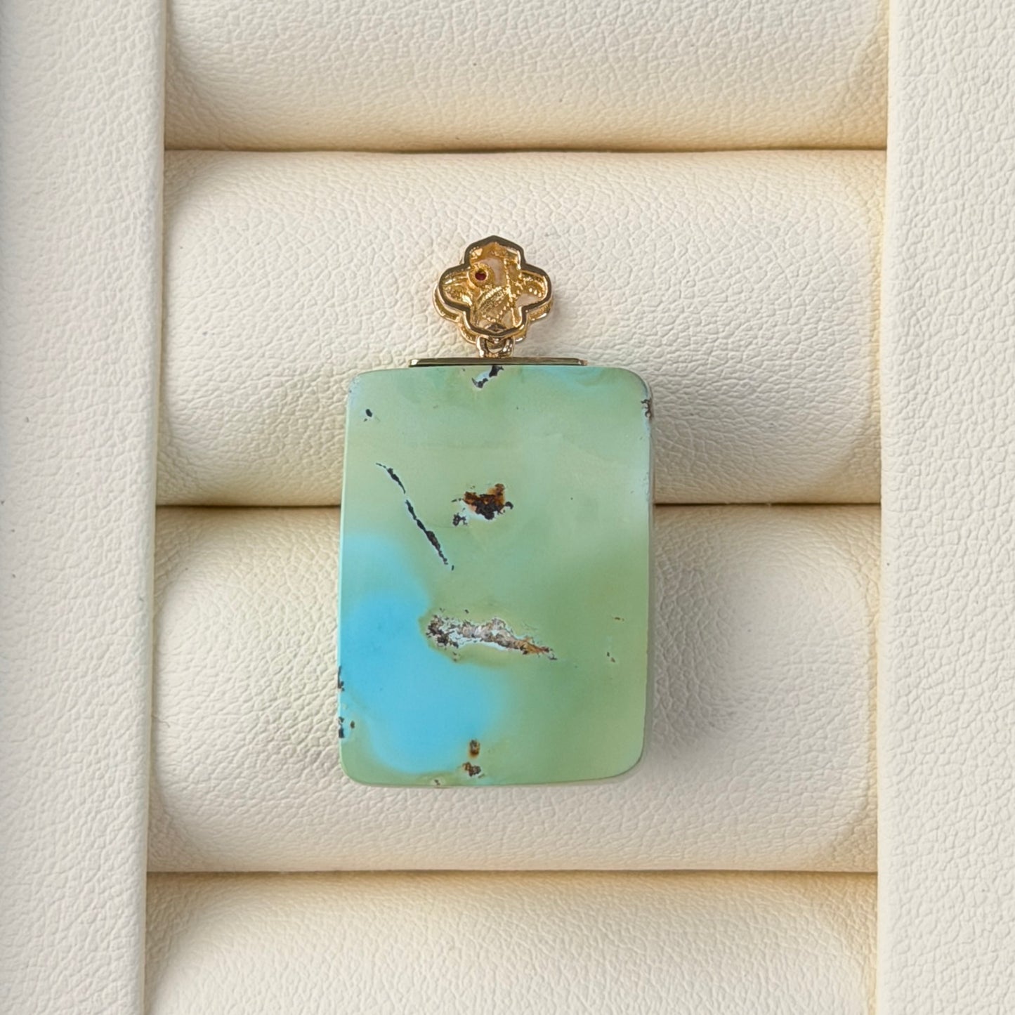 【Forest Lagoon】Turquoise Pendant Au750 setting
