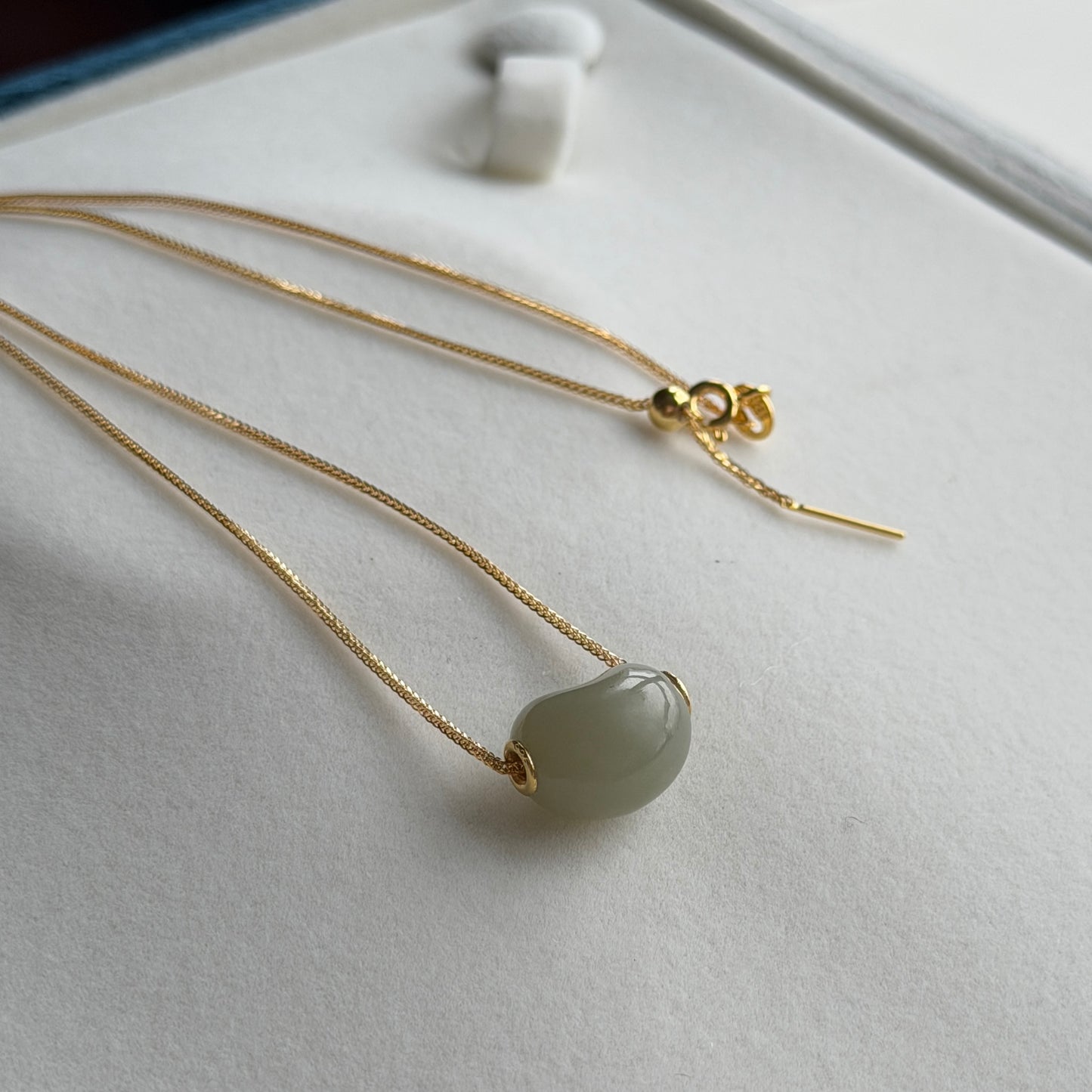 Hetian Jade Bean Pendant lulu style s925