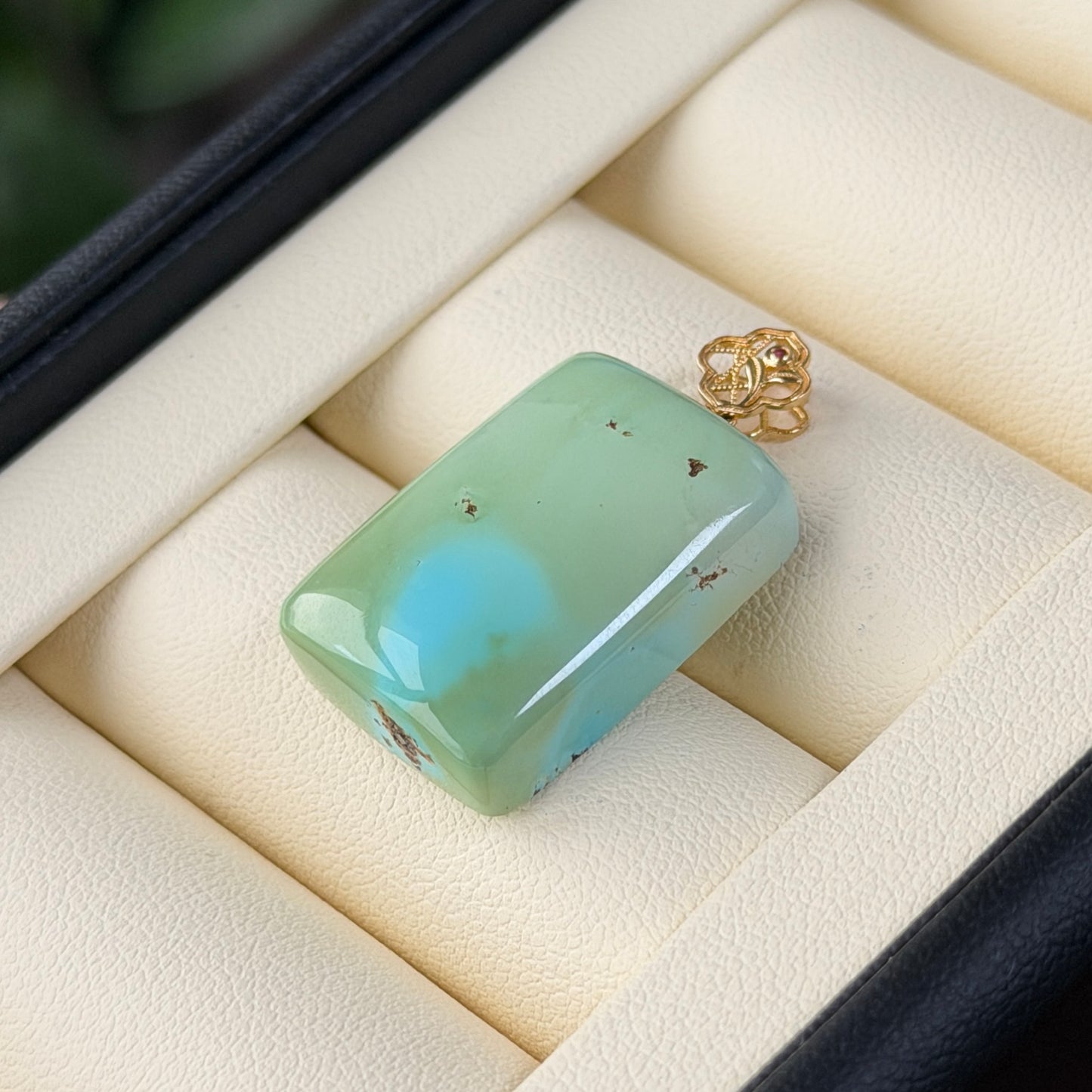 【Forest Lagoon】Turquoise Pendant Au750 setting