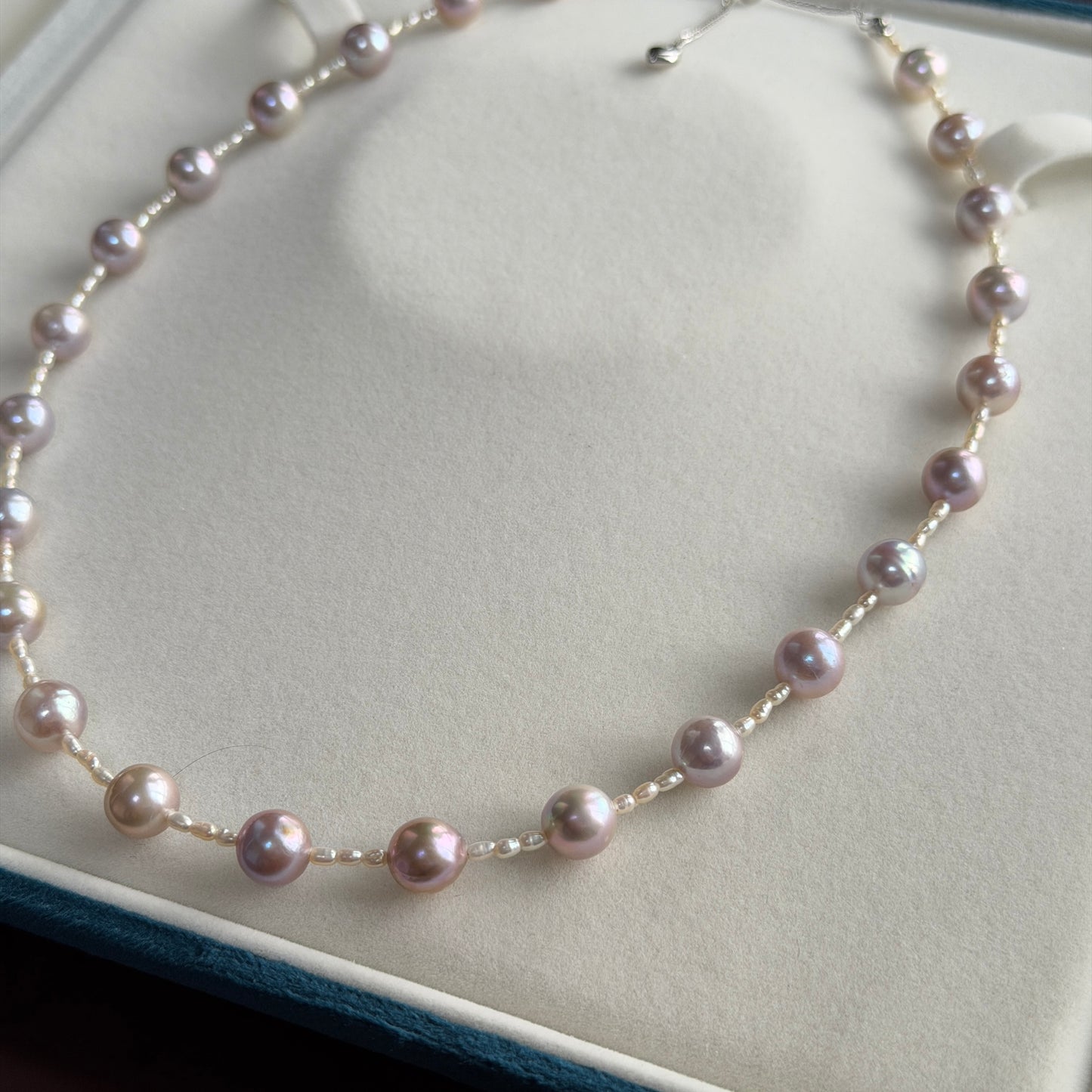 Deal Spring Monet color freshwater pearl necklace with freshwater Keshi s925