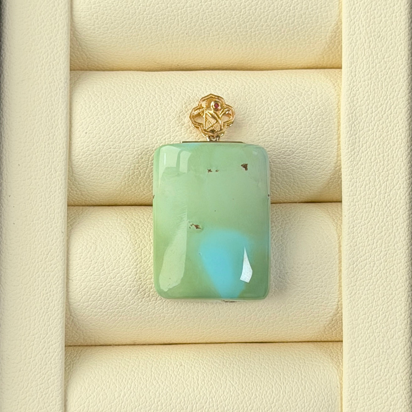 【Forest Lagoon】Turquoise Pendant Au750 setting