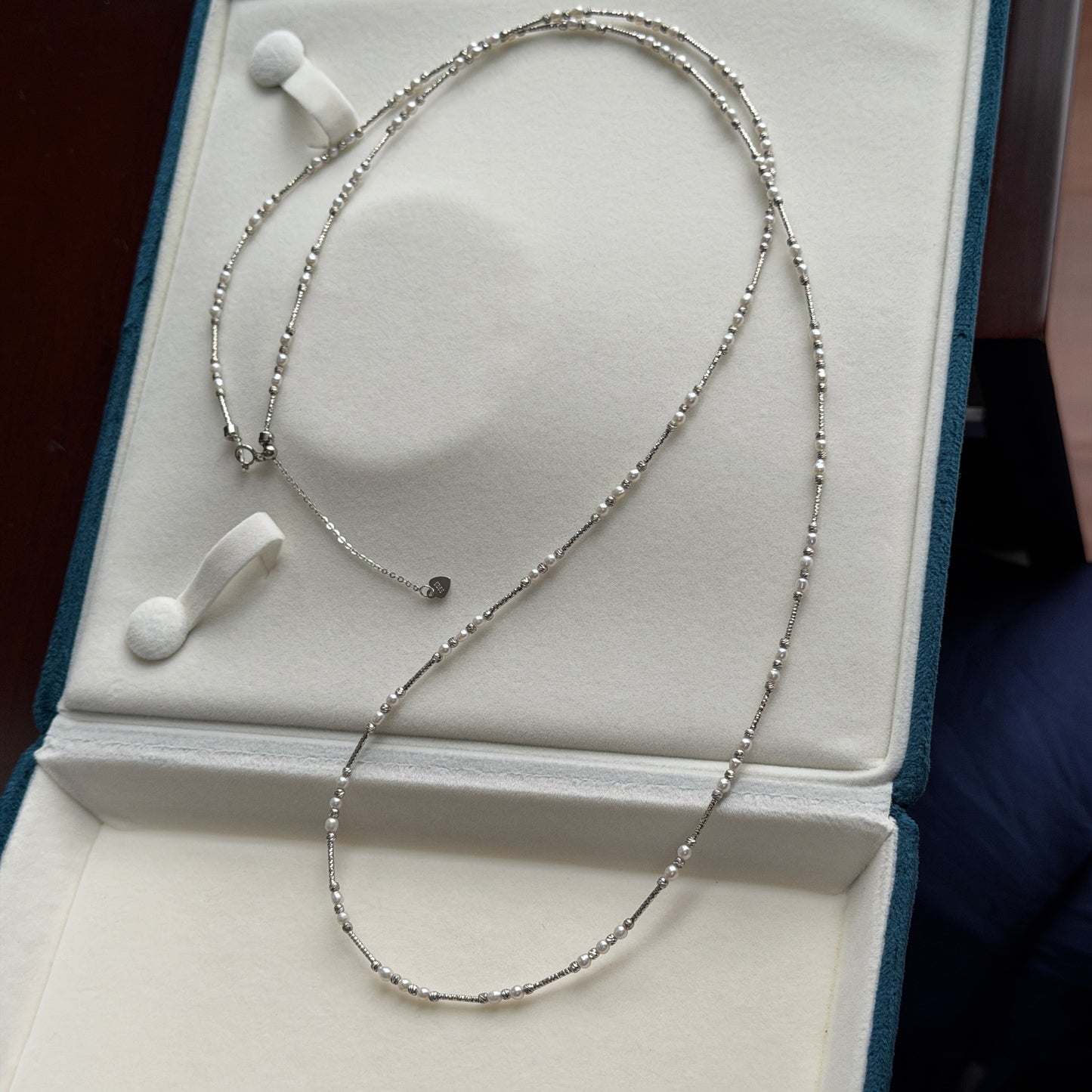 Versatile 85-90cm Freshwater keshi pearl s925 sweater necklace