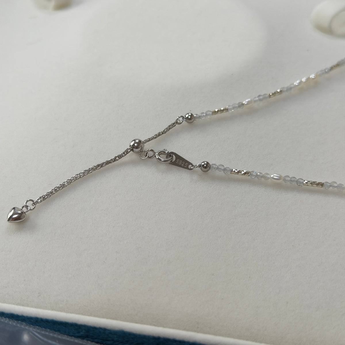 Moon stone Freshwater keshi pearl necklace s925