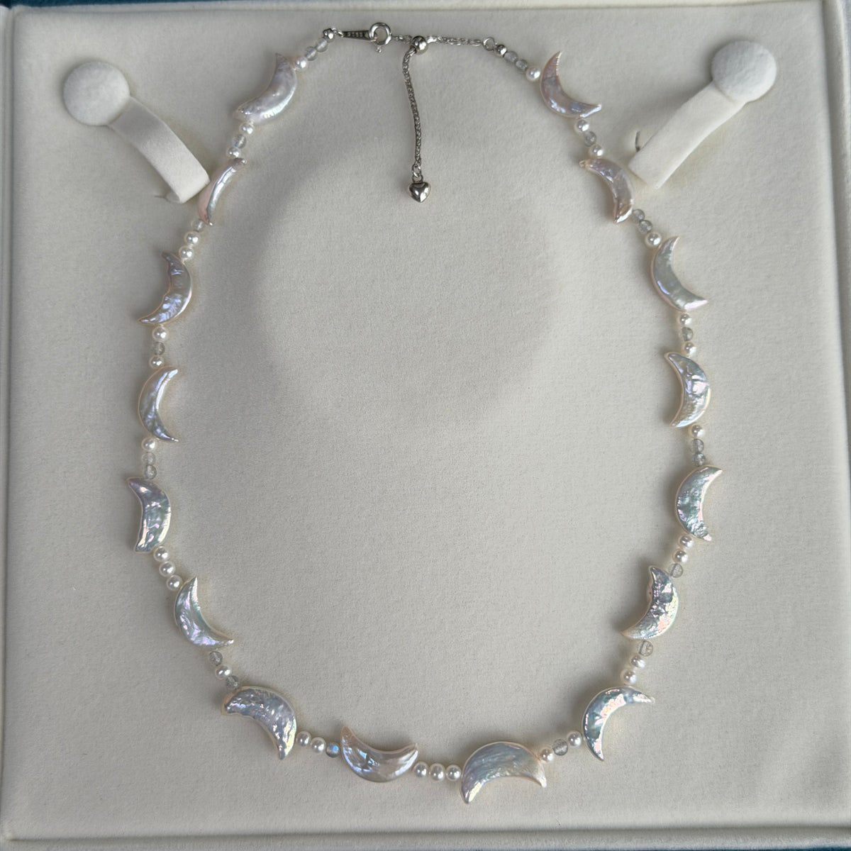 Moon princess Moonstone pearl necklace s925