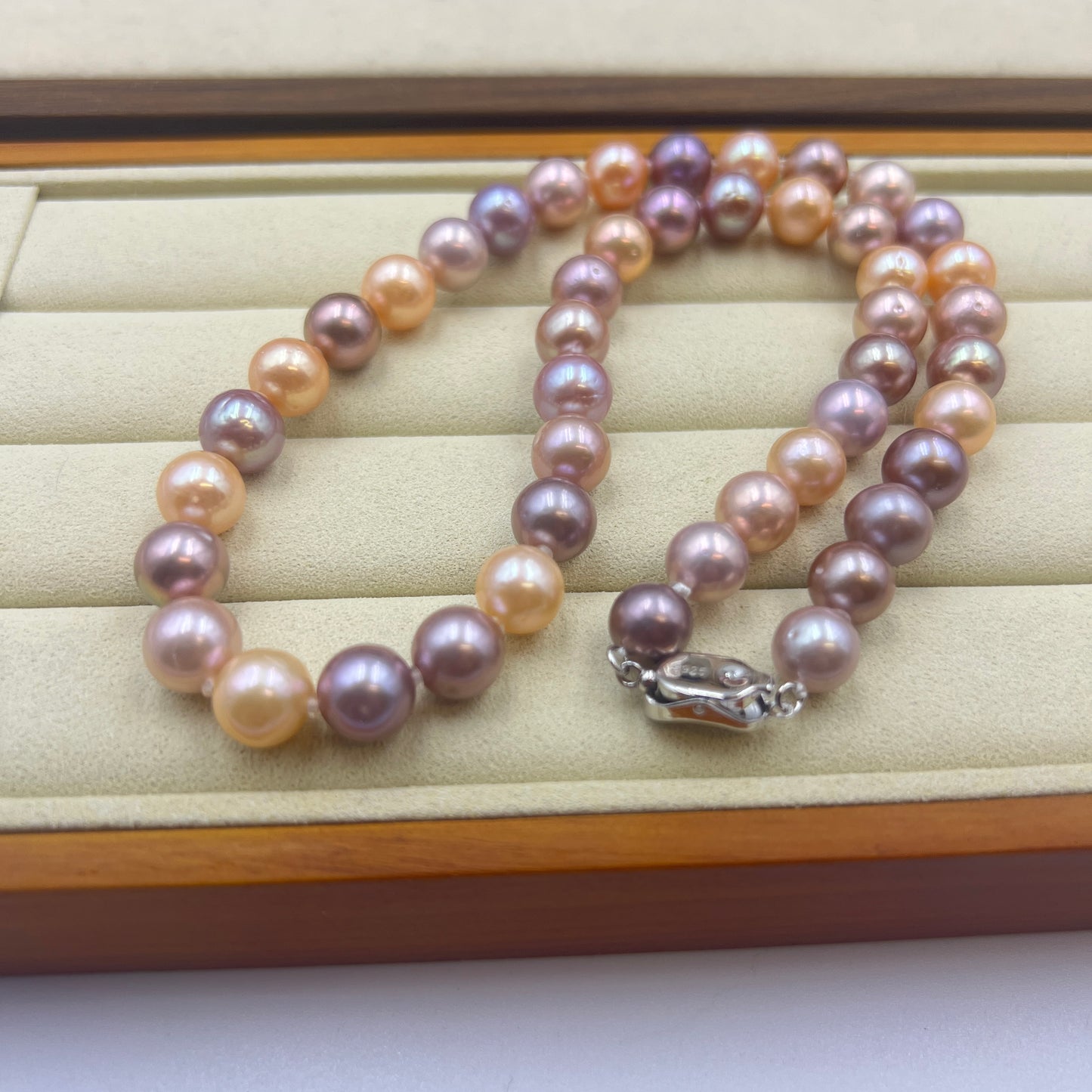 8-9mm candy color pearl necklace fs s925