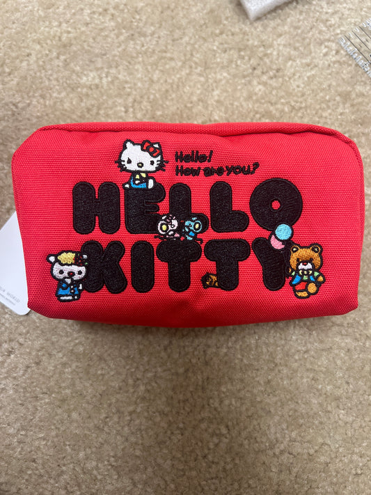 Red hello kitty medium bag with embroidery detail