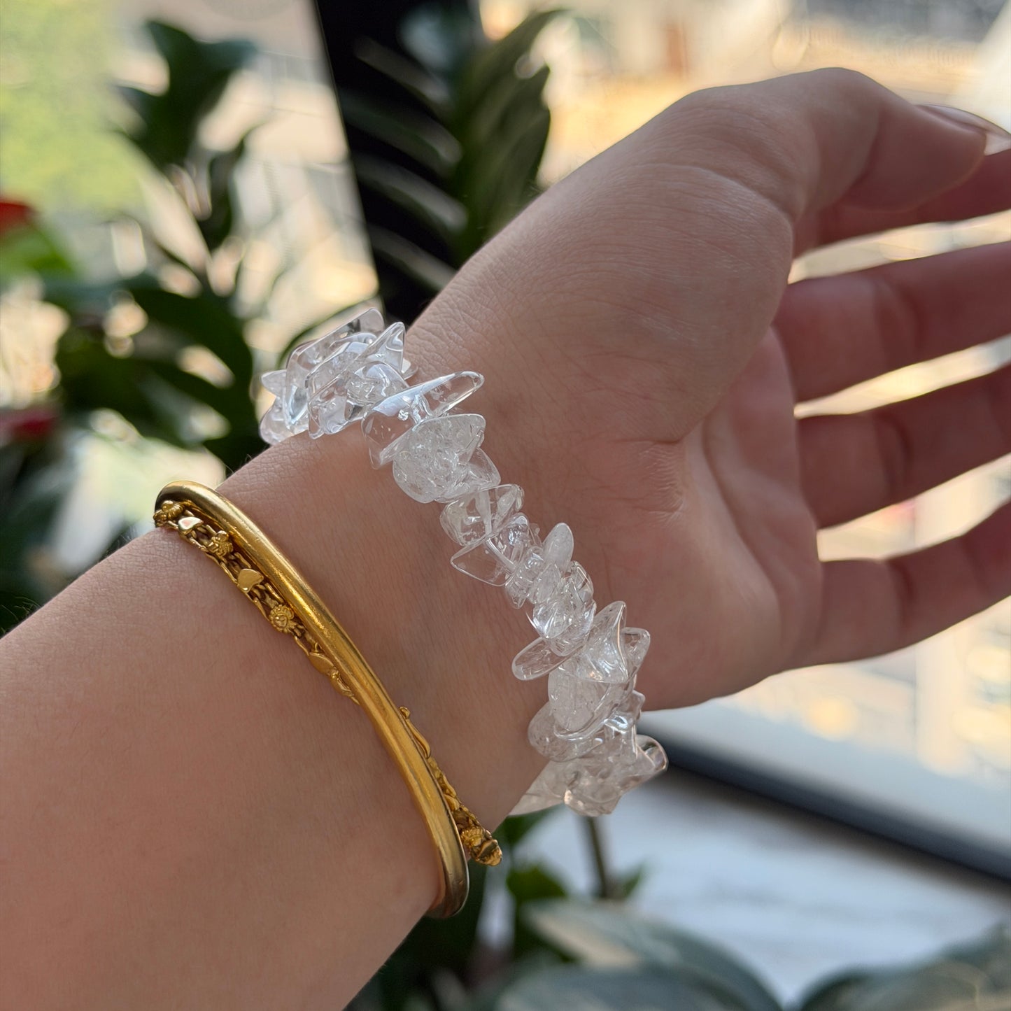 White crystal elastic bracelet alloy accessory