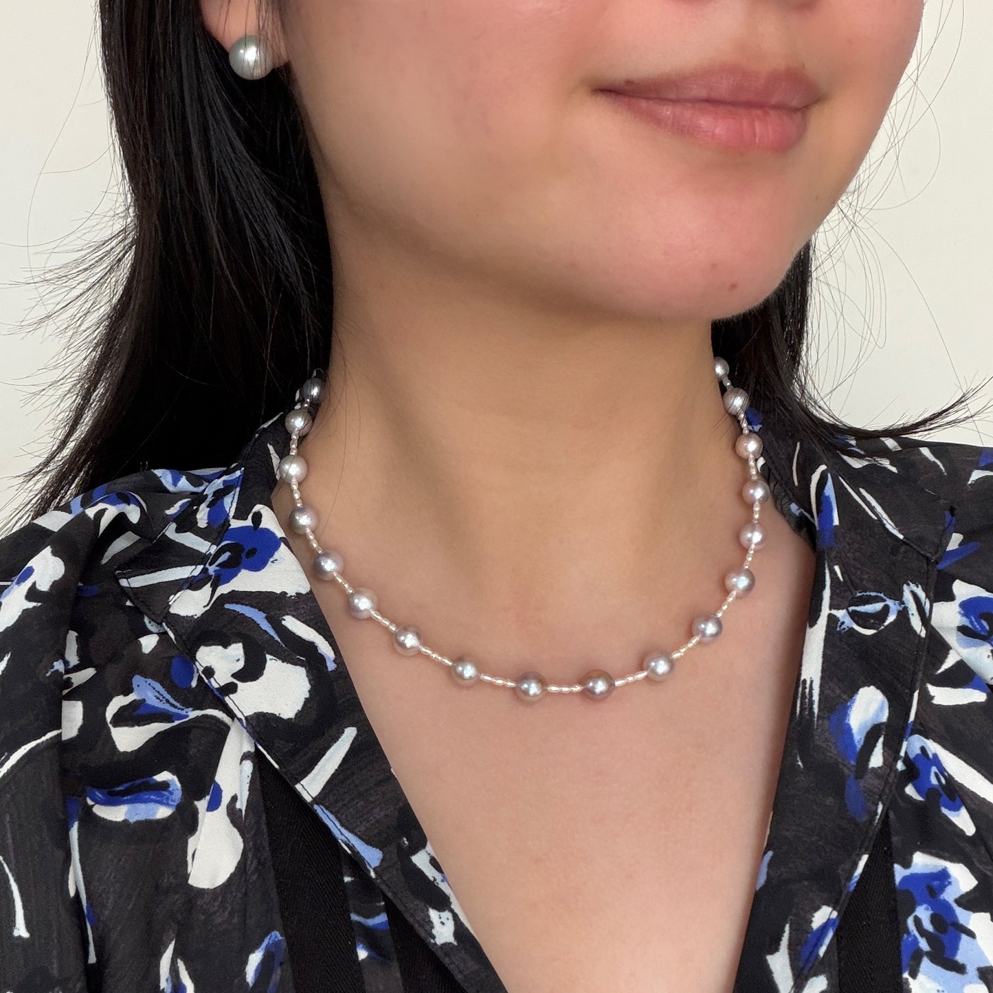 Deal Spring Monet color freshwater pearl necklace with freshwater Keshi s925