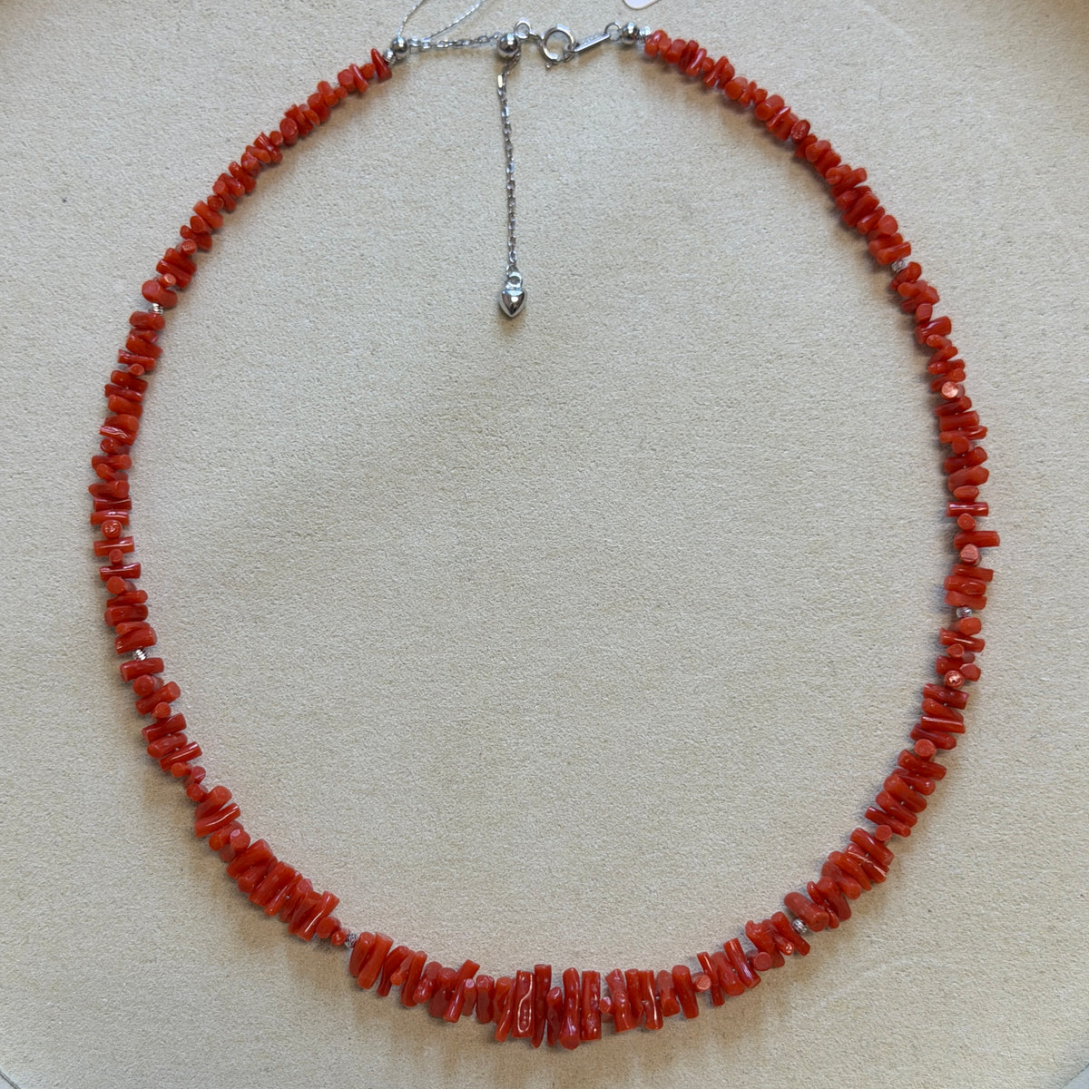Red coral necklace s925