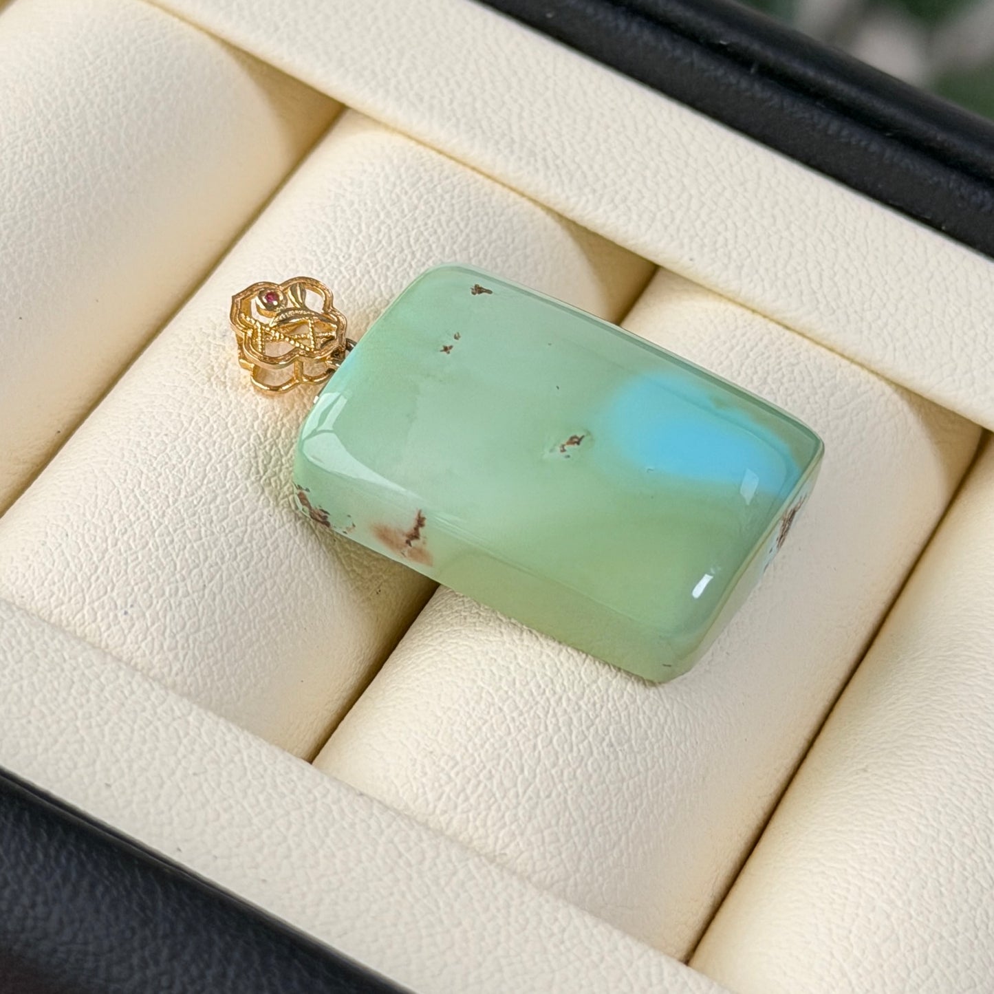 【Forest Lagoon】Turquoise Pendant Au750 setting