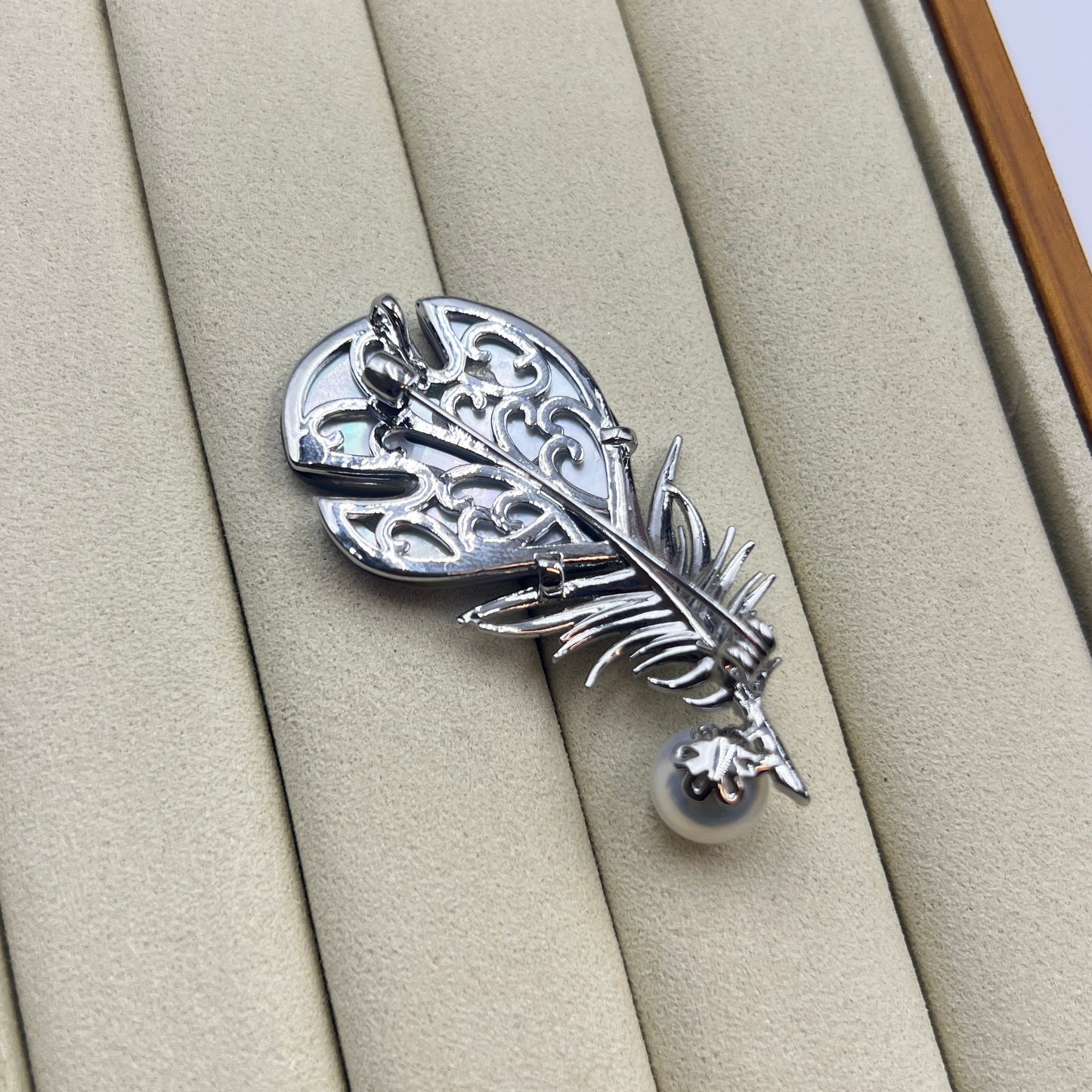 Abalone Shell with Freshwater Pearl Brooch