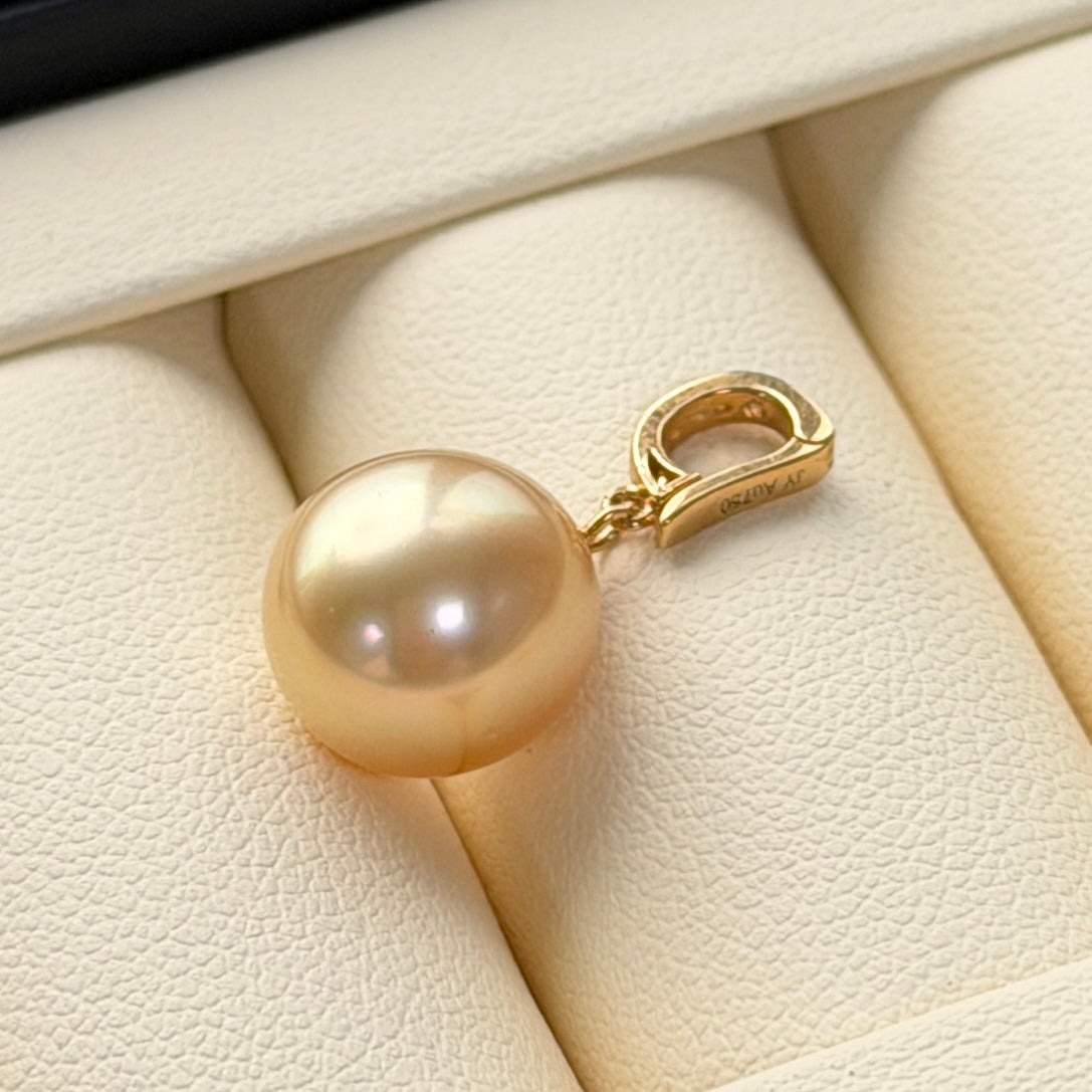 10.5mm South Sea Golden Pendant Au750 18k gold detachable pendant ONLY comes with certification