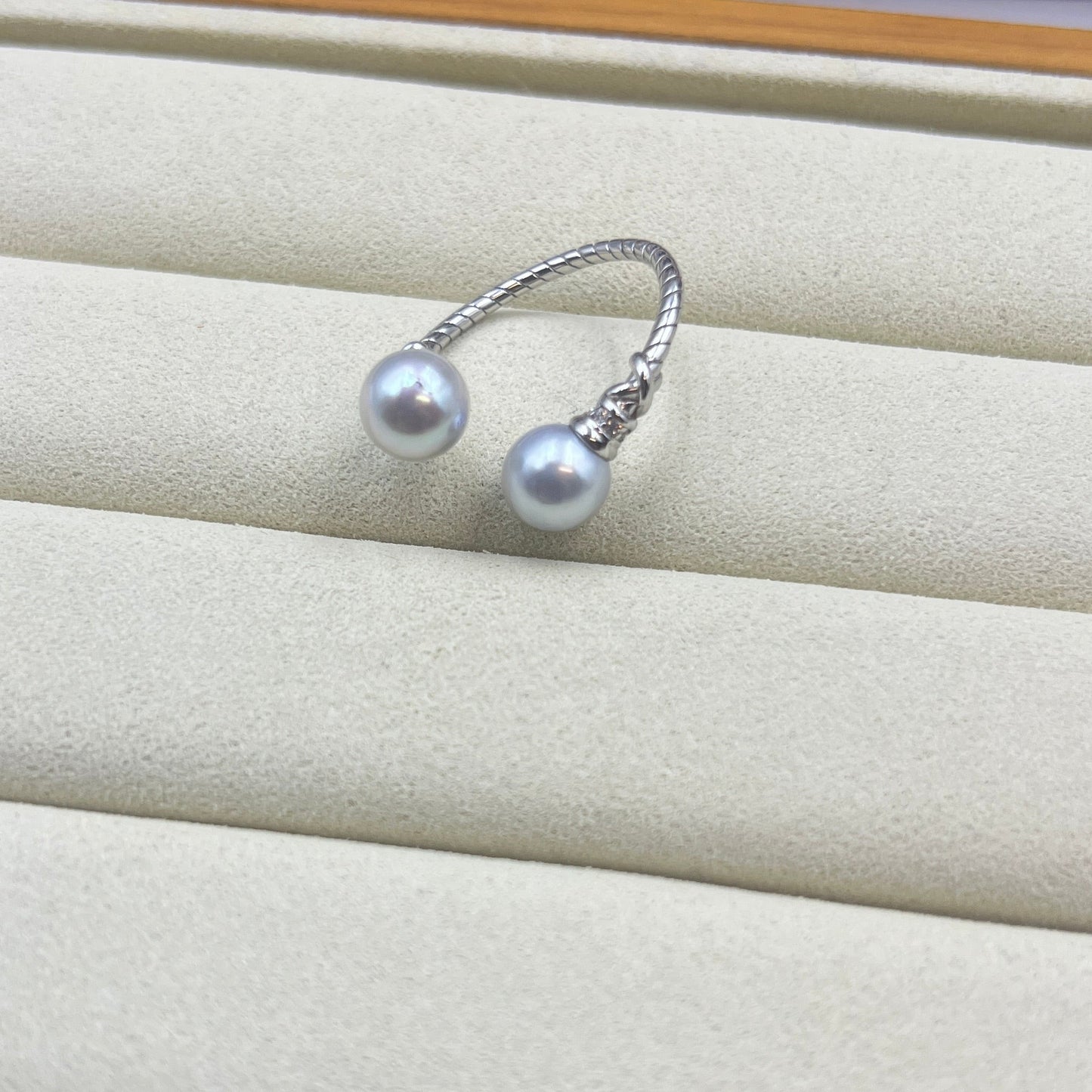 Double Madama akoya pearl ring s925 7.4mm
