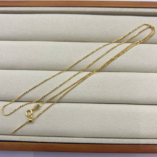 50cm Length Adjustable s925 Sterling Silver Yellow Gold Plated Chain