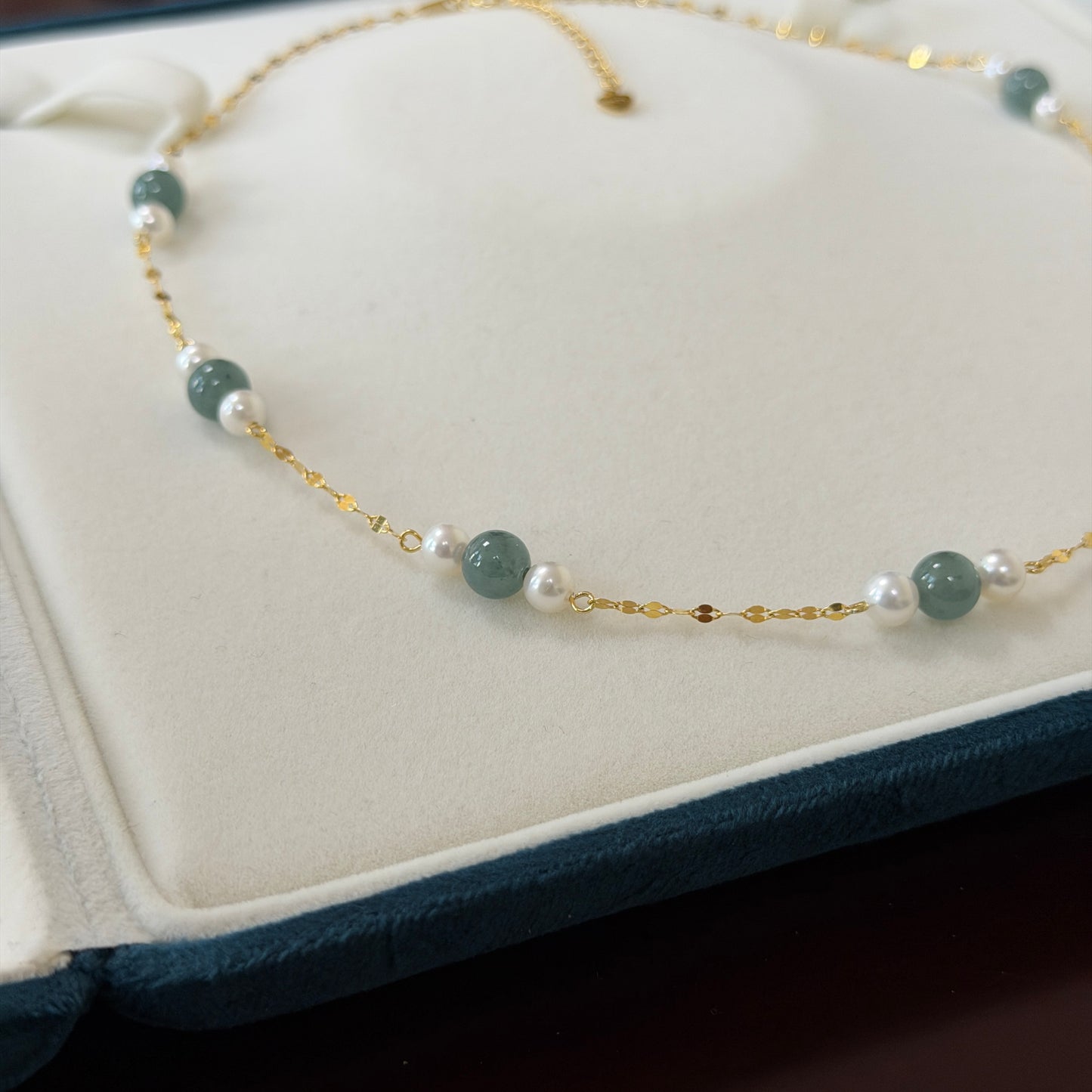 Jade Pearl Starry Night Necklace s925