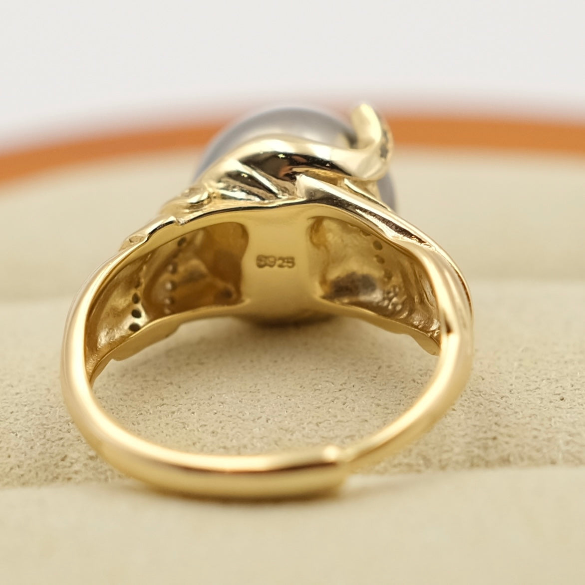 Platinum Gray Black Tahitian Unique setting s925