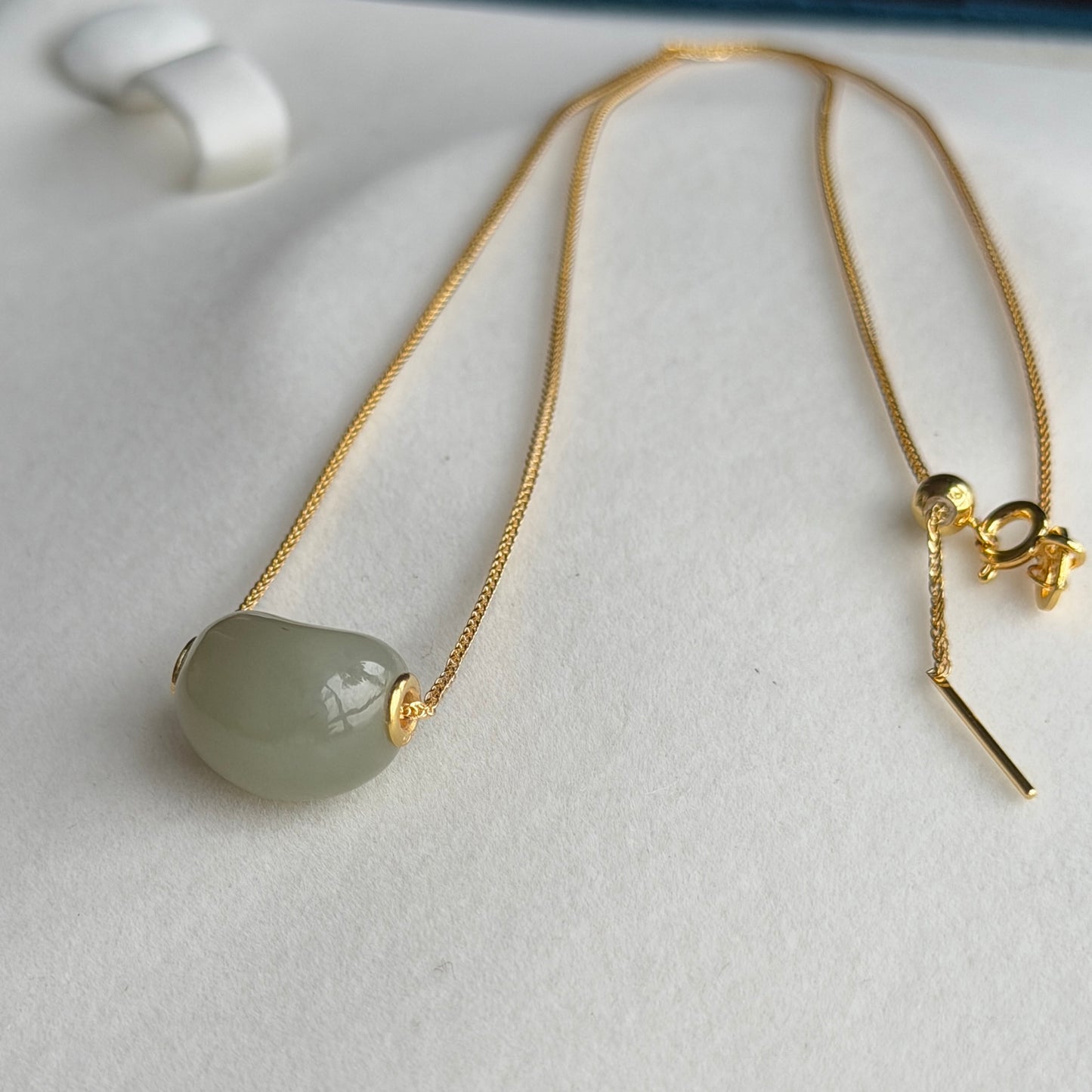 Hetian Jade Bean Pendant lulu style s925