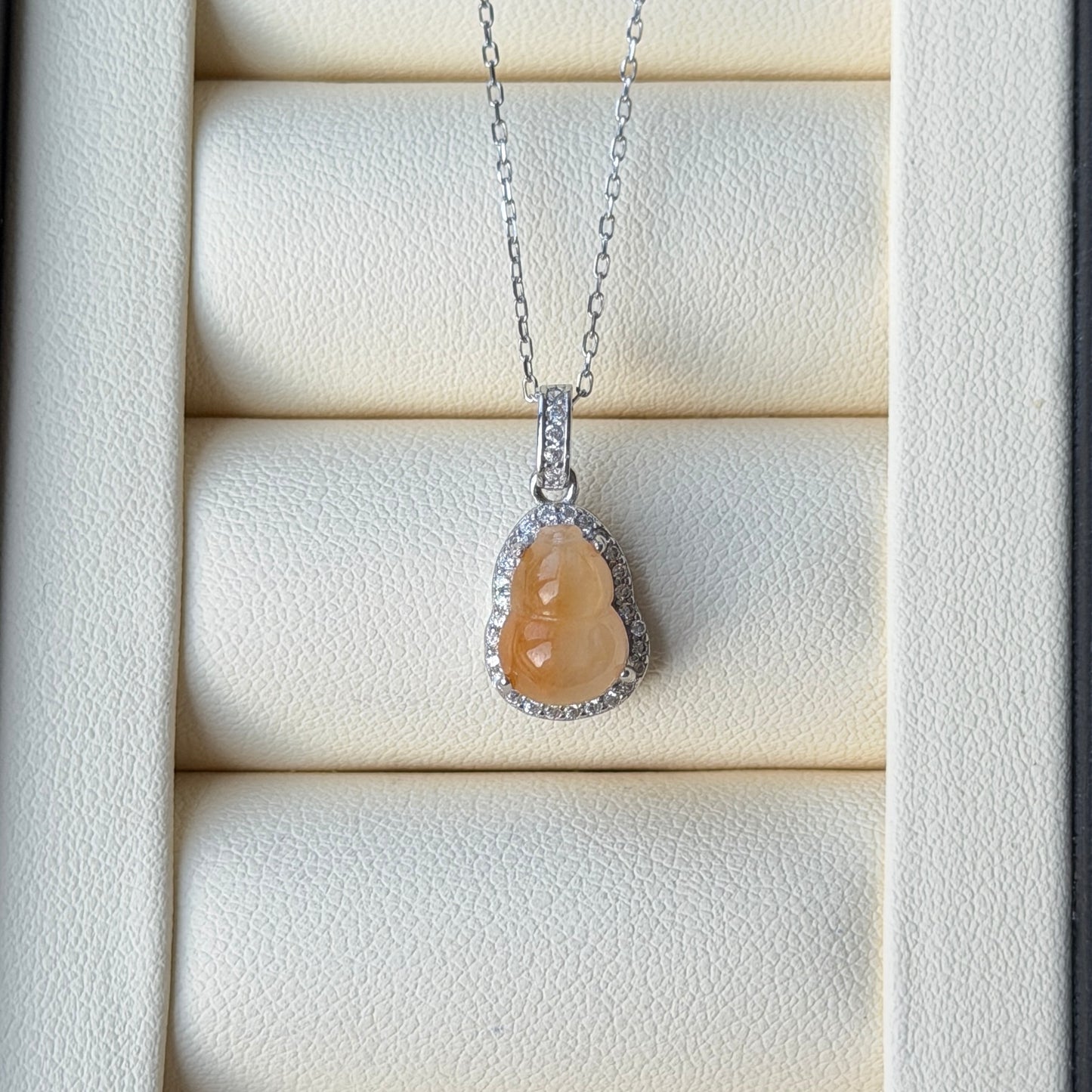Clearance Deal Yellow Jade Hulu w/chain s925