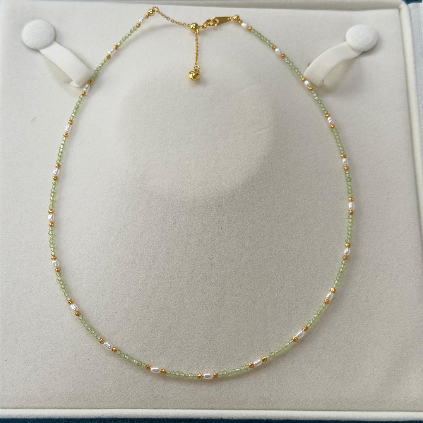 Peridot mini pearl necklace s925