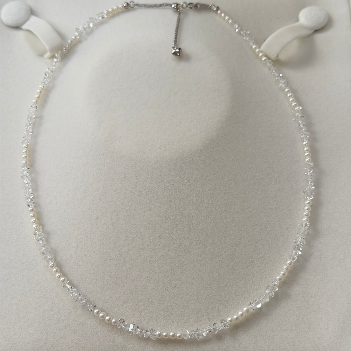 White Wedding Dress crystal freshwater keshi pearl necklace s925