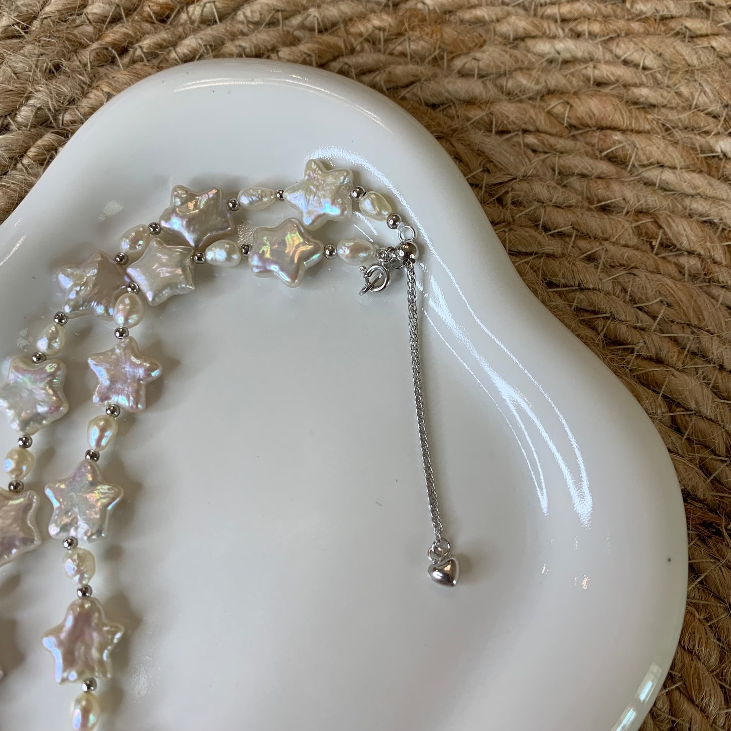 New Rainbow metallic luster star full strand necklace s925