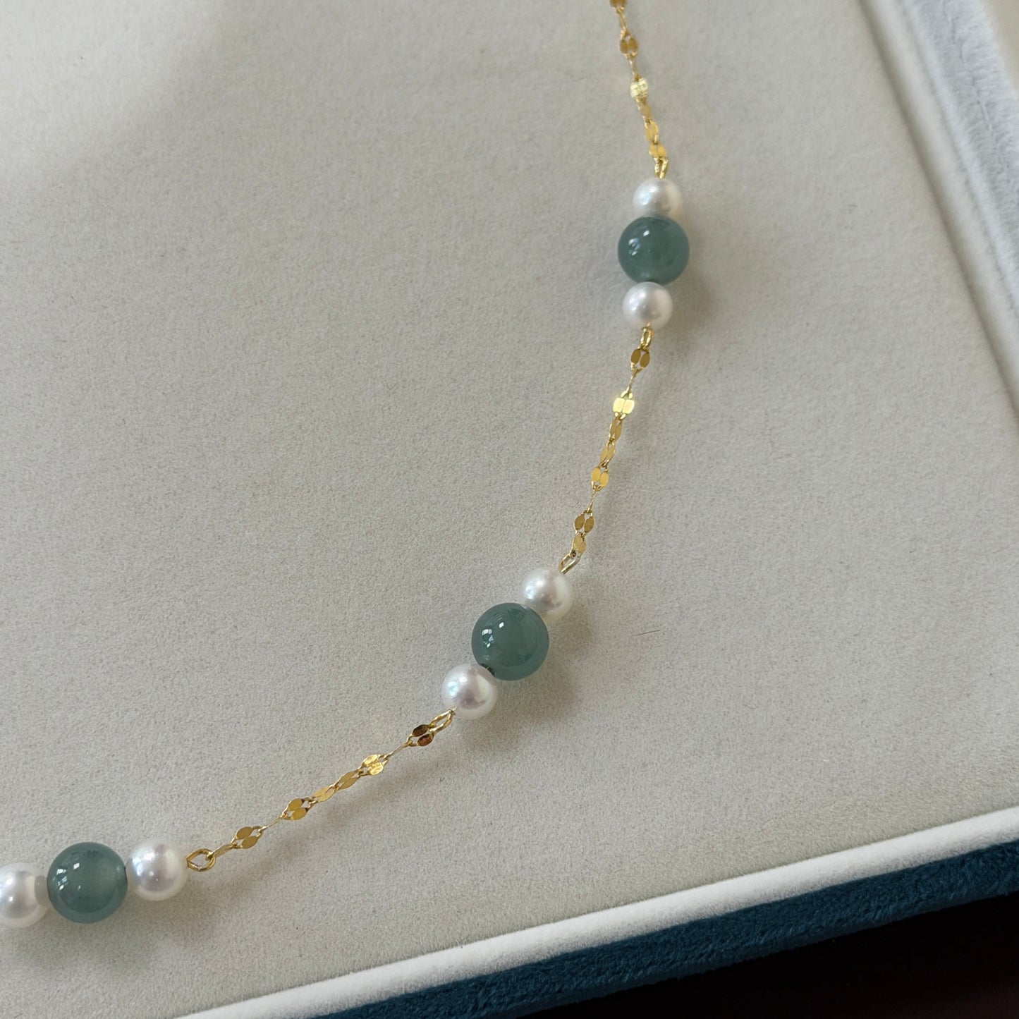 Jade Pearl Starry Night Necklace s925