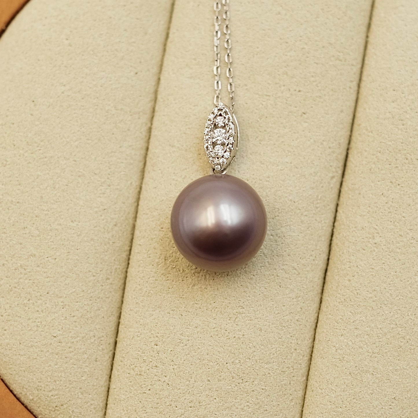 11.7mm Purple Freshwater Edison Pearl necklace s925