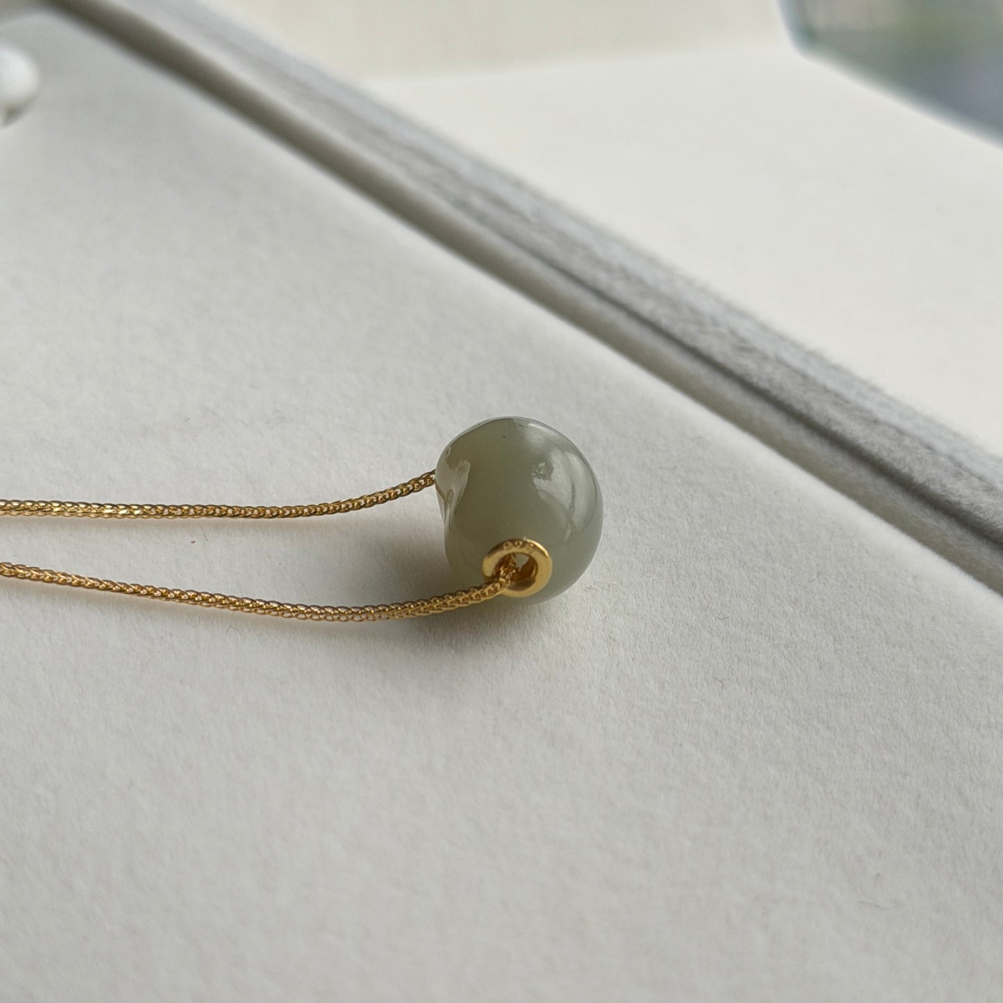 Hetian Jade Bean Pendant lulu style s925