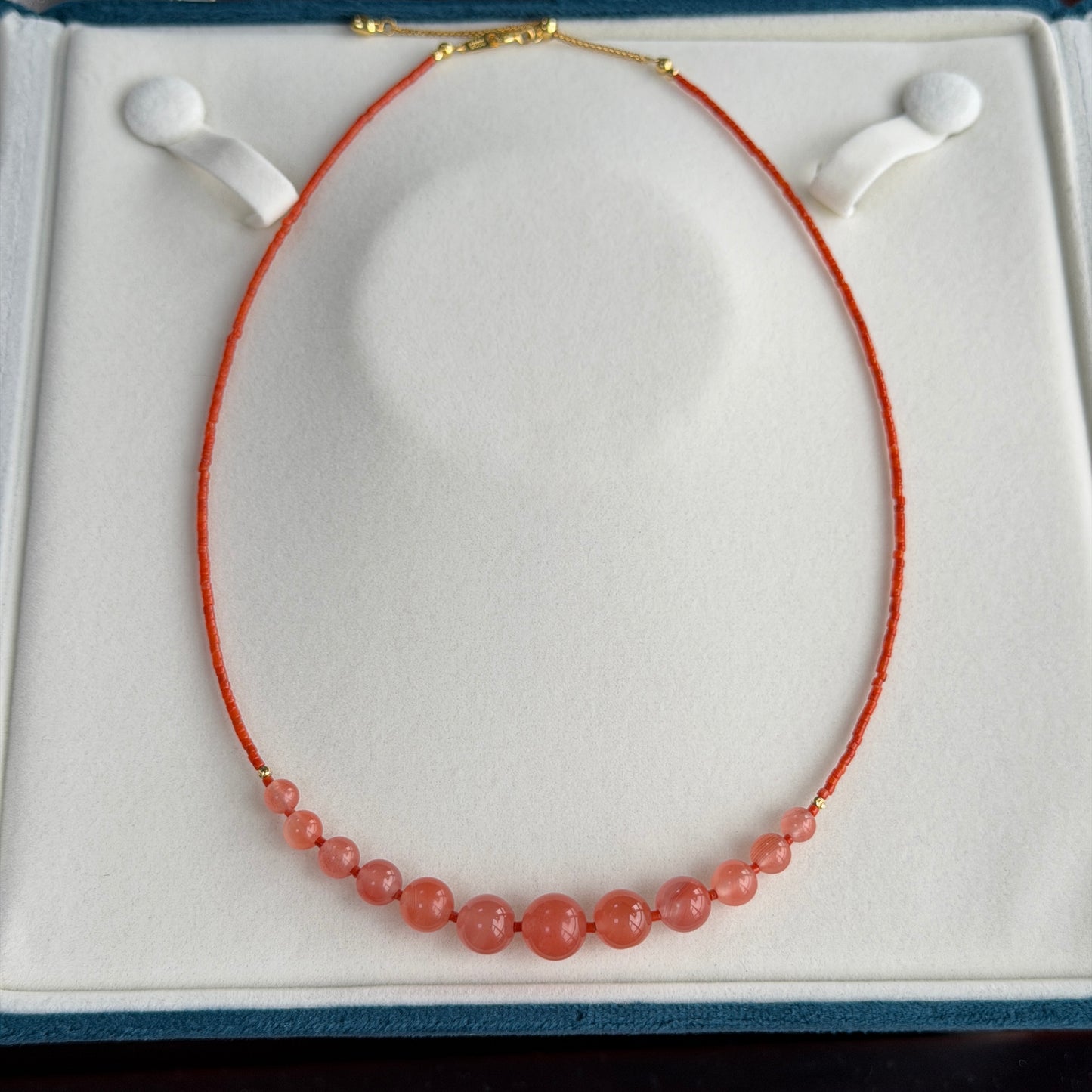 5-10mm Cherry jelly South Red Agate necklace s925