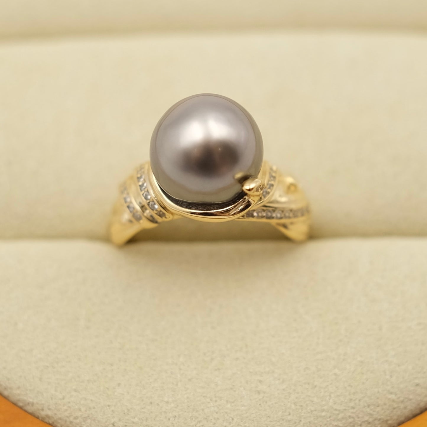 Platinum Gray Black Tahitian Unique setting s925