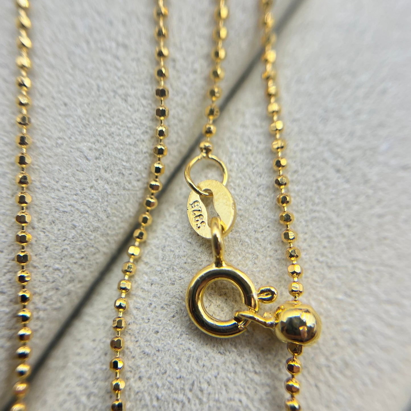 50cm Length Adjustable s925 Sterling Silver Yellow Gold Plated Chain