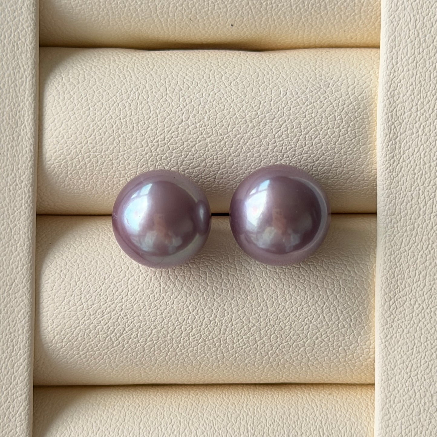 11-12mm Edison Ube Purple Pearl earring studs s925