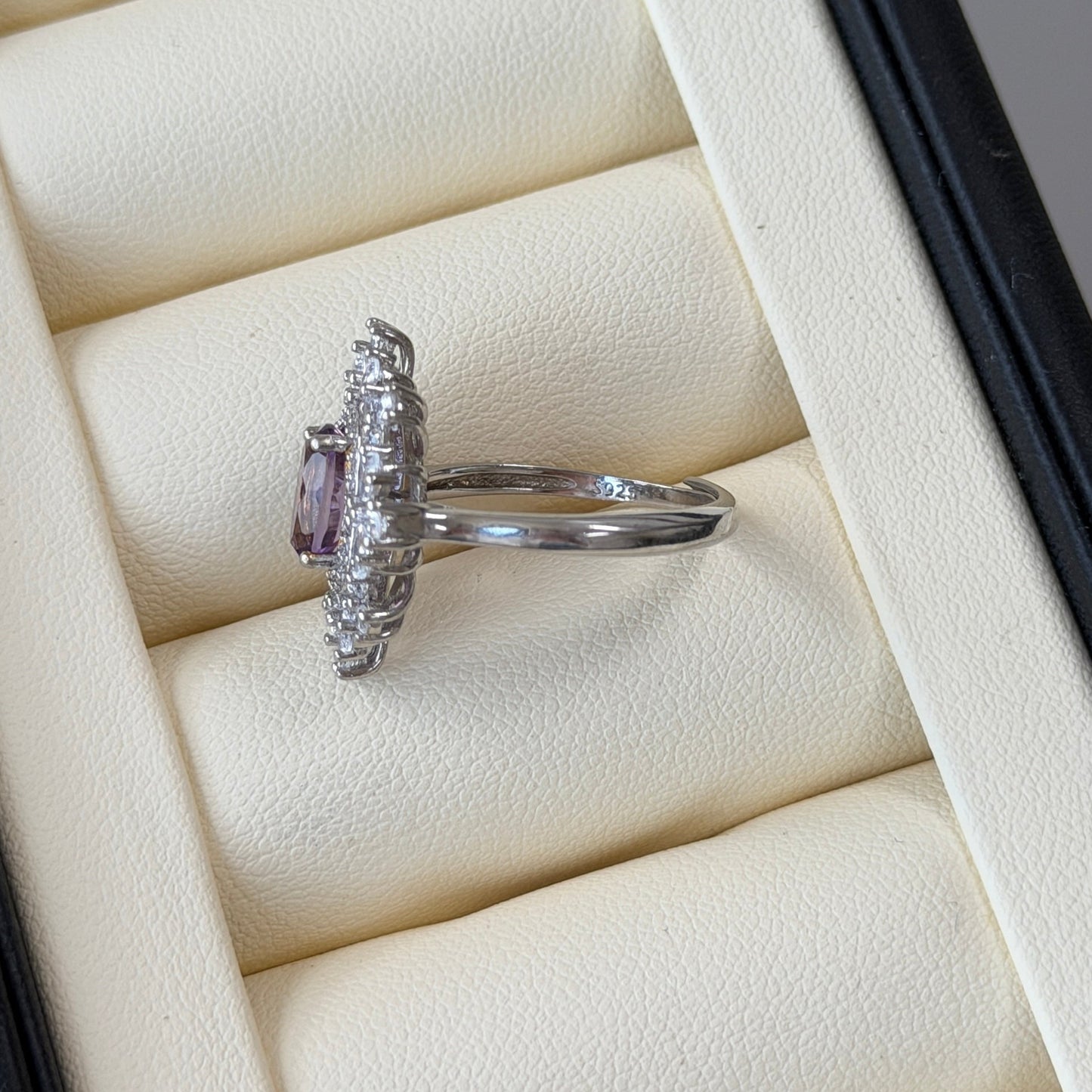 Amethyst Crystal Luxury cocktail ring s925